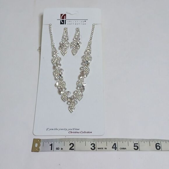 Silver Necklace and Earring Set - Picture 6 of 7